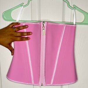 BRAND NEW Pink Zip-Up Corset Waist Trainer